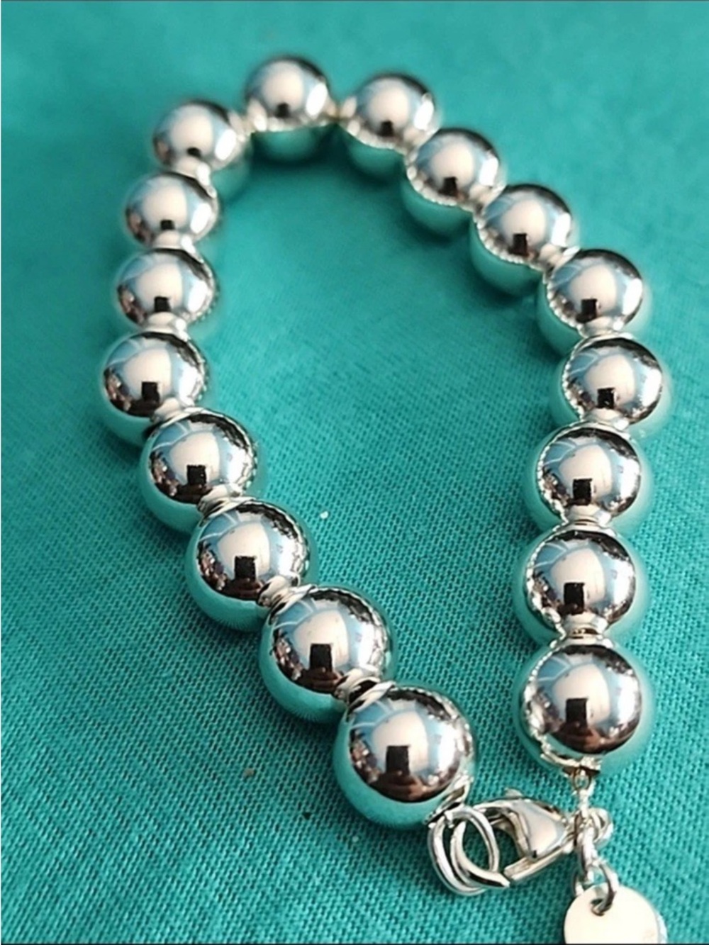 Tiffany & Co Hardwear Ball Bracelet 925 10mm w/Pouch  💯 % Auth  ✨EUC✨7.5” - Picture 4 of 8